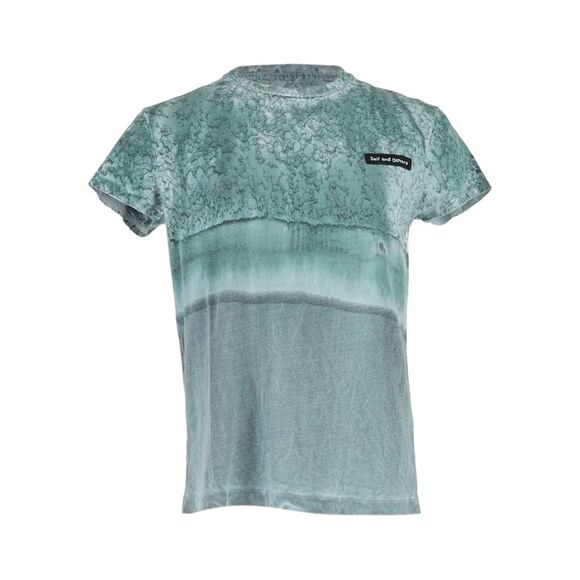 Acne Studios Printed Crew Neck T-Shirt in Green Cotton